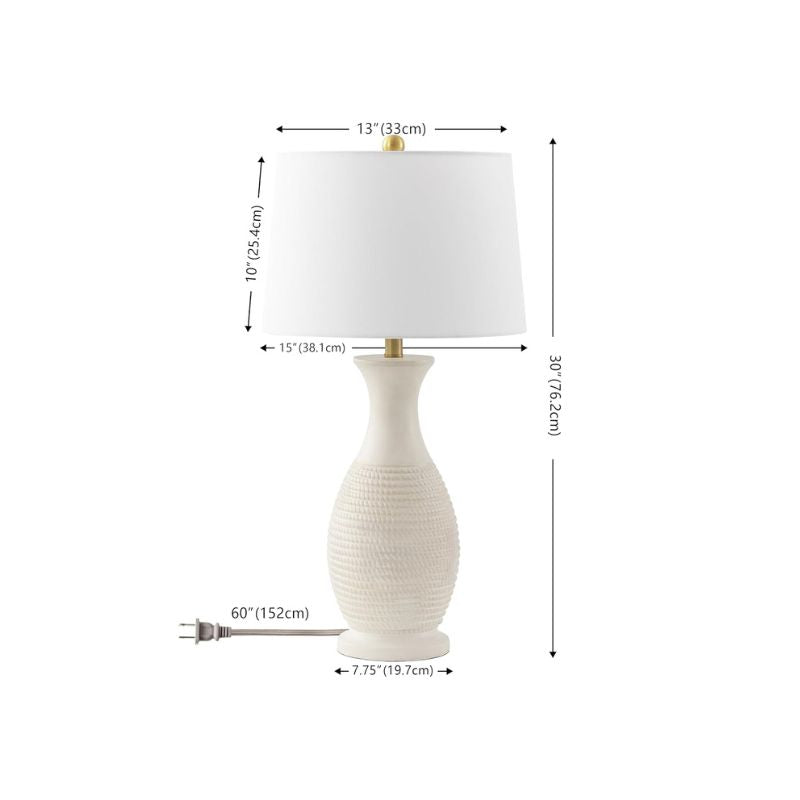 30-Inch Bone Resin Table Lamp, Set of 2