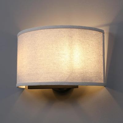 Boho Wall Sconce, 13-Inch Brass with Linen Shade