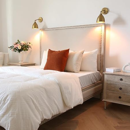 6-Inch Gold Brass Metal Oval Wall Sconce with Built-in Switch