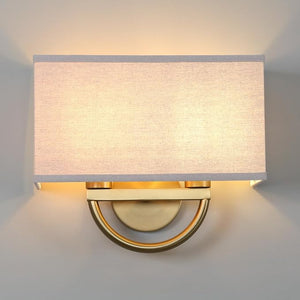 Wall Sconce, 14-Inch Antique Brass Linen