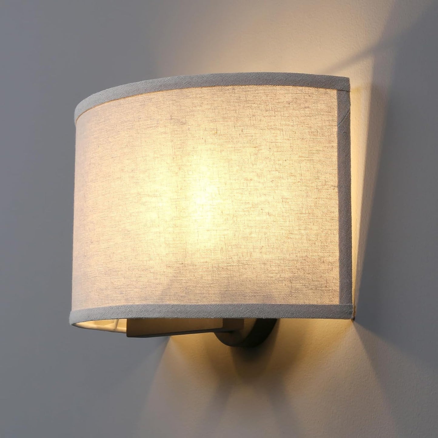 Boho Wall Sconce, 13-Inch Brass with Linen Shade