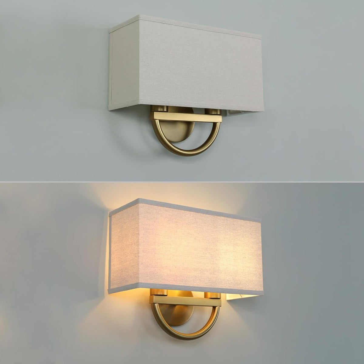 Wall Sconce, 14-Inch Antique Brass Linen