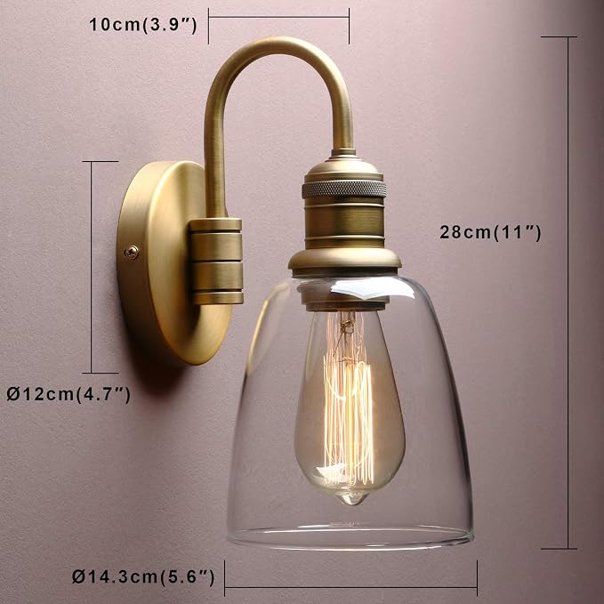 Wall Sconce, 14-Inch Antique Brass